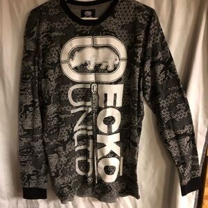 Ecko Unlimited Black and Gray Graphic Long Sleeve